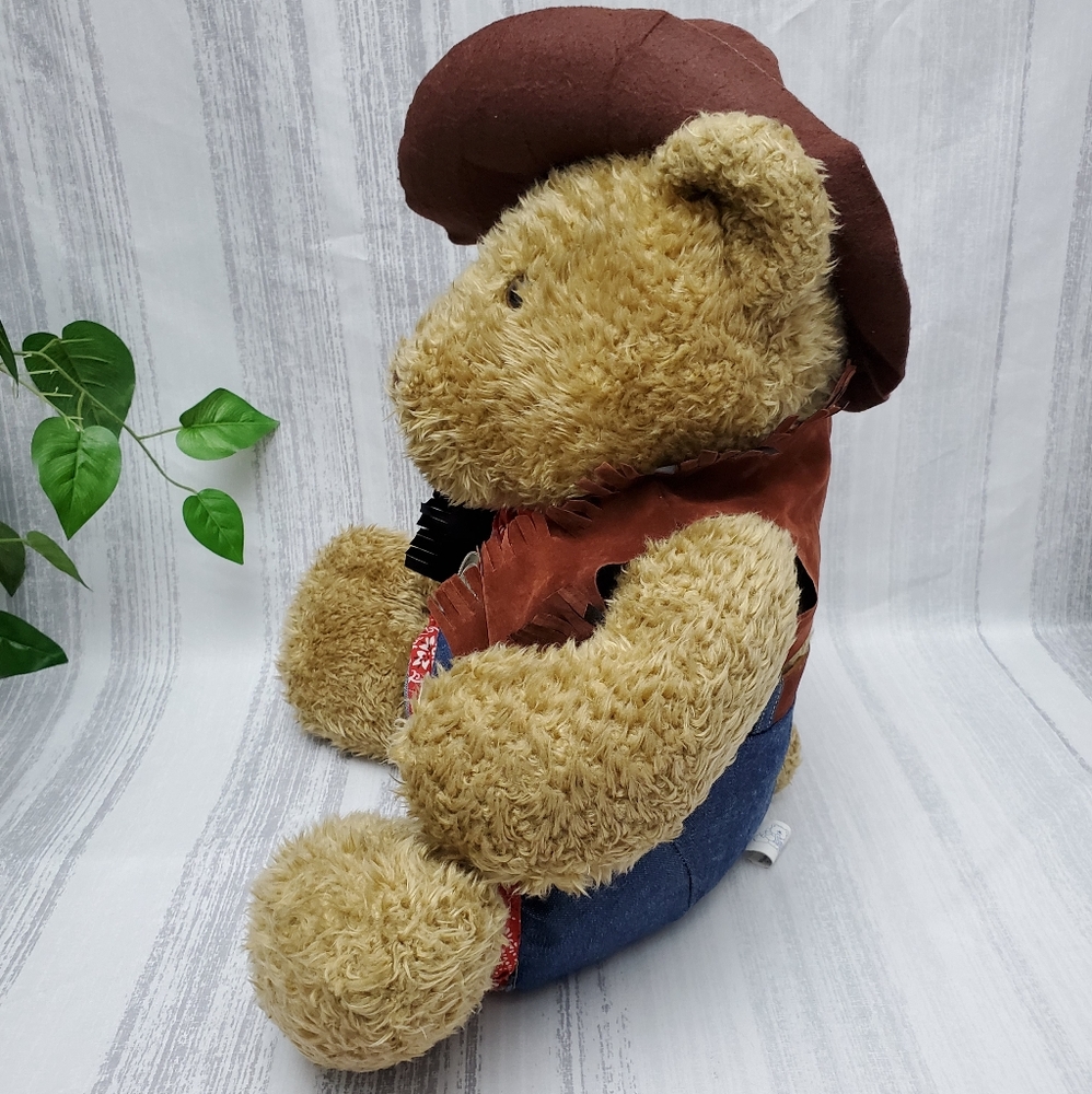 Vtg XL Western Cowboy Teddy Bear Plush 2000 - Picture 8 of 12